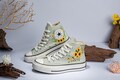Embroidered Sunflower Converse: Sage Green Floral Sneakers product logo