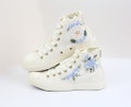 Custom wedding sneakers/ Bridal flowers embroidered converse/ gifts for wedding/ Embroidered Wedding Reception Shoes/ Personalized gifts product logo