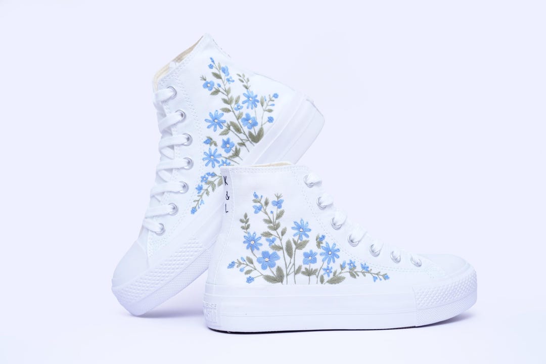 Custom Women's Wedding Shoes: Wedding Flower Sneakers - Etsy