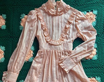 1970’s VINTAGE PRAIRIE DRESS ~ rare ~ cottagecore coquette dress