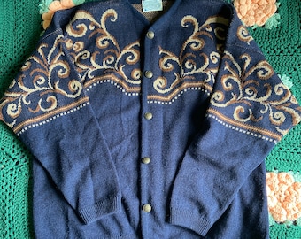 Cardigan de lã Pendleton vintage tamanho 2X