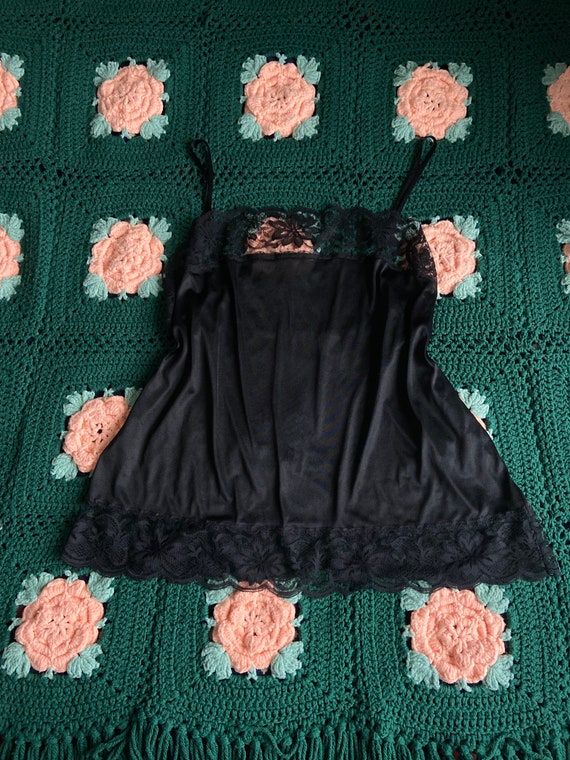 lovely 1960s 3 piece black lace sleepwear lingerie