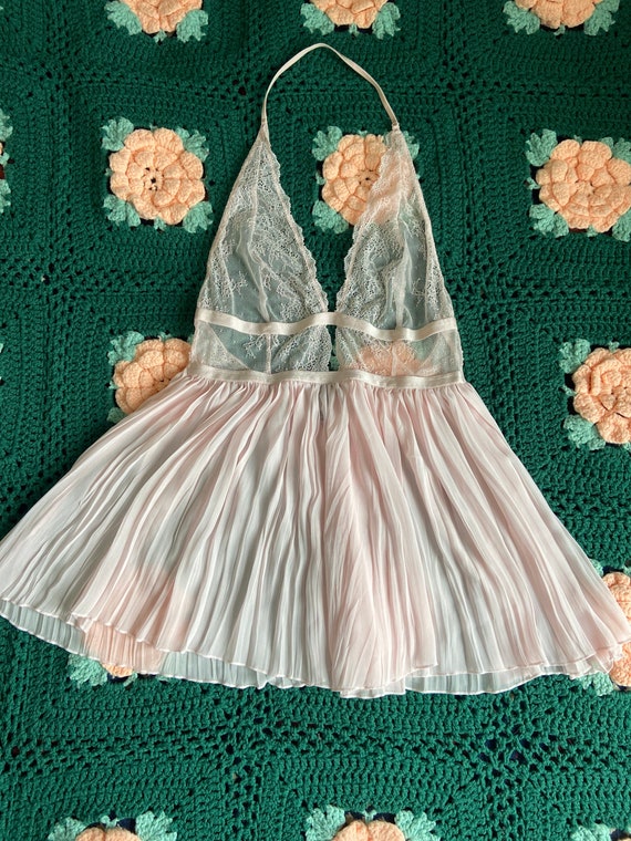adorable shabby pink lace halter babydoll size lar