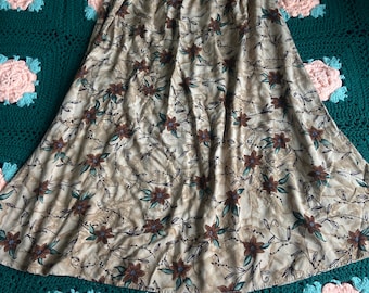 Vintage Y2K 90s Whimsigoth neutraler Blumenrock Gr. 1X