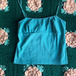 90s Y2K beaded crop top tank size M