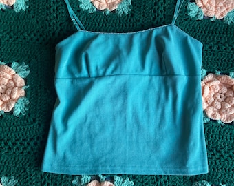 90s Y2K Perlen Crop Top Tanktop Grösse M