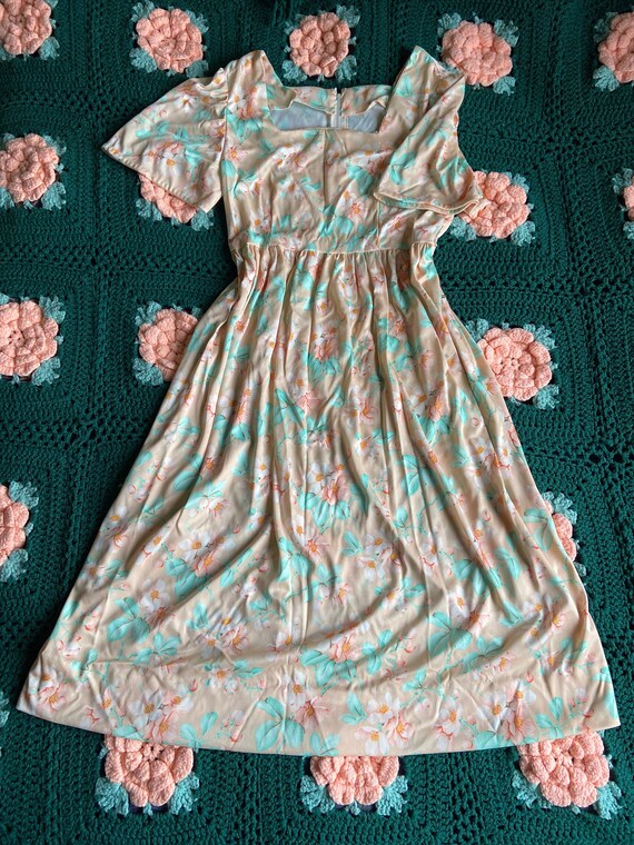 Vintage romantic floral 1970s prairie dress - image 1