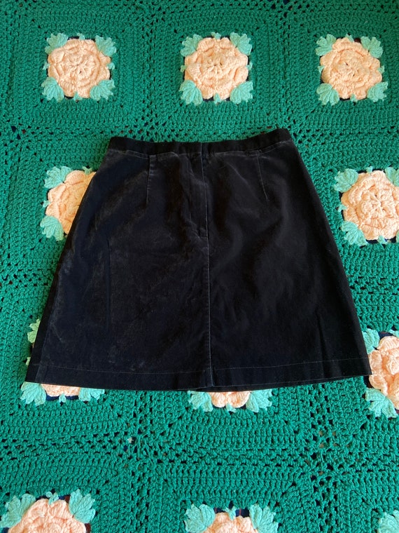 vintage velvet black brown mini skirt size 2