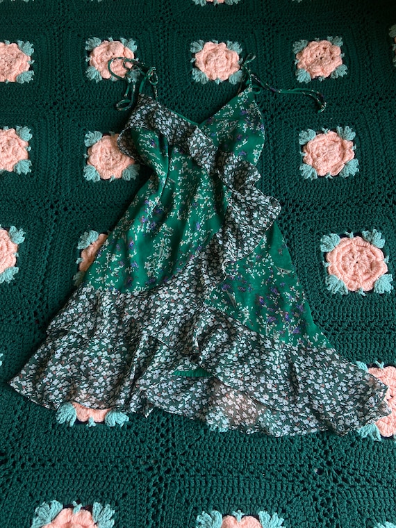 green floral fairy garden dress size small