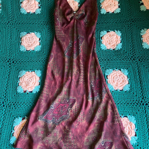 Vintage 90s paisley Whimsigoth vintage dress size 7/8