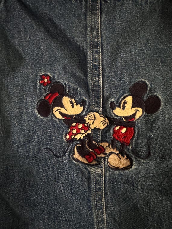 white christmas dresses Mickey Blue Printed Oversized Denim Dress