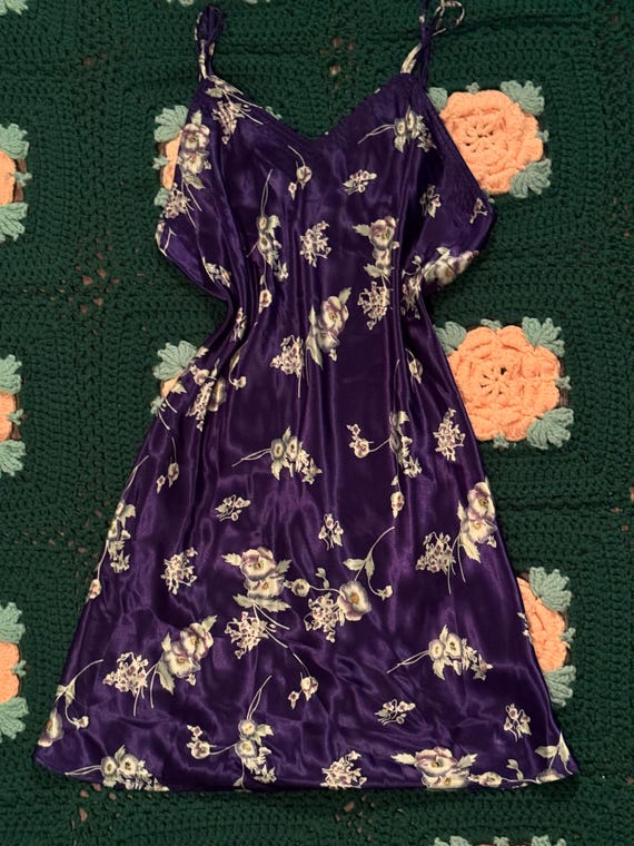 purple floral slip dress Purple Floral Maxi Slip Dress