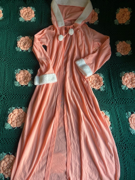 late 60s retro faux fur cuffed robe