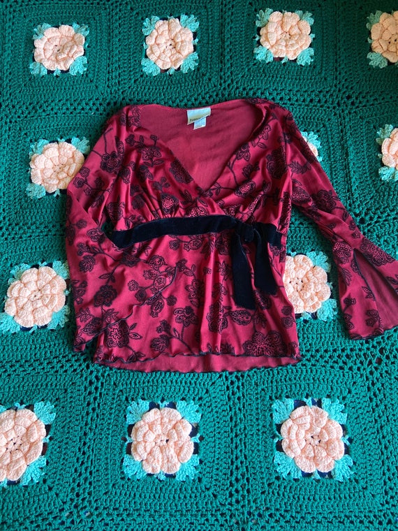 Y2K paisley floral top size small