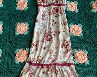 Floral Whimsigoth rose vintage whimsical coquette spring dress size small