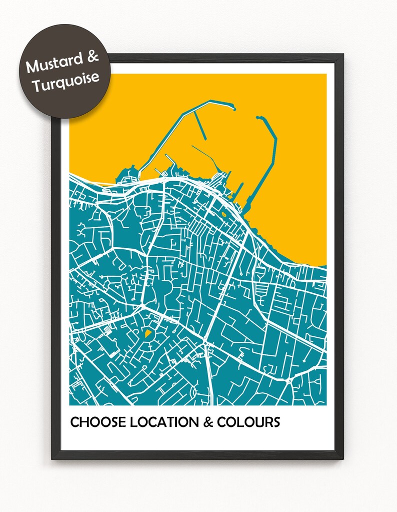 Customised City Map Poster Etsy