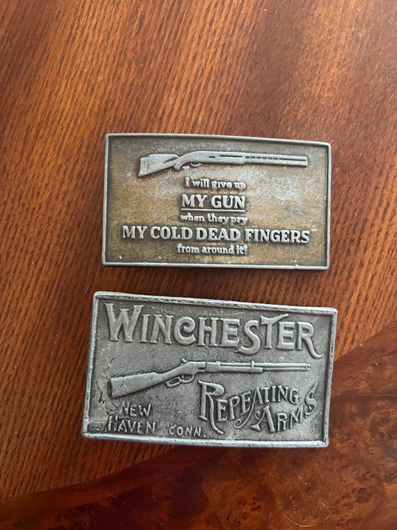 second amendment and Winchester rifle belt buckles