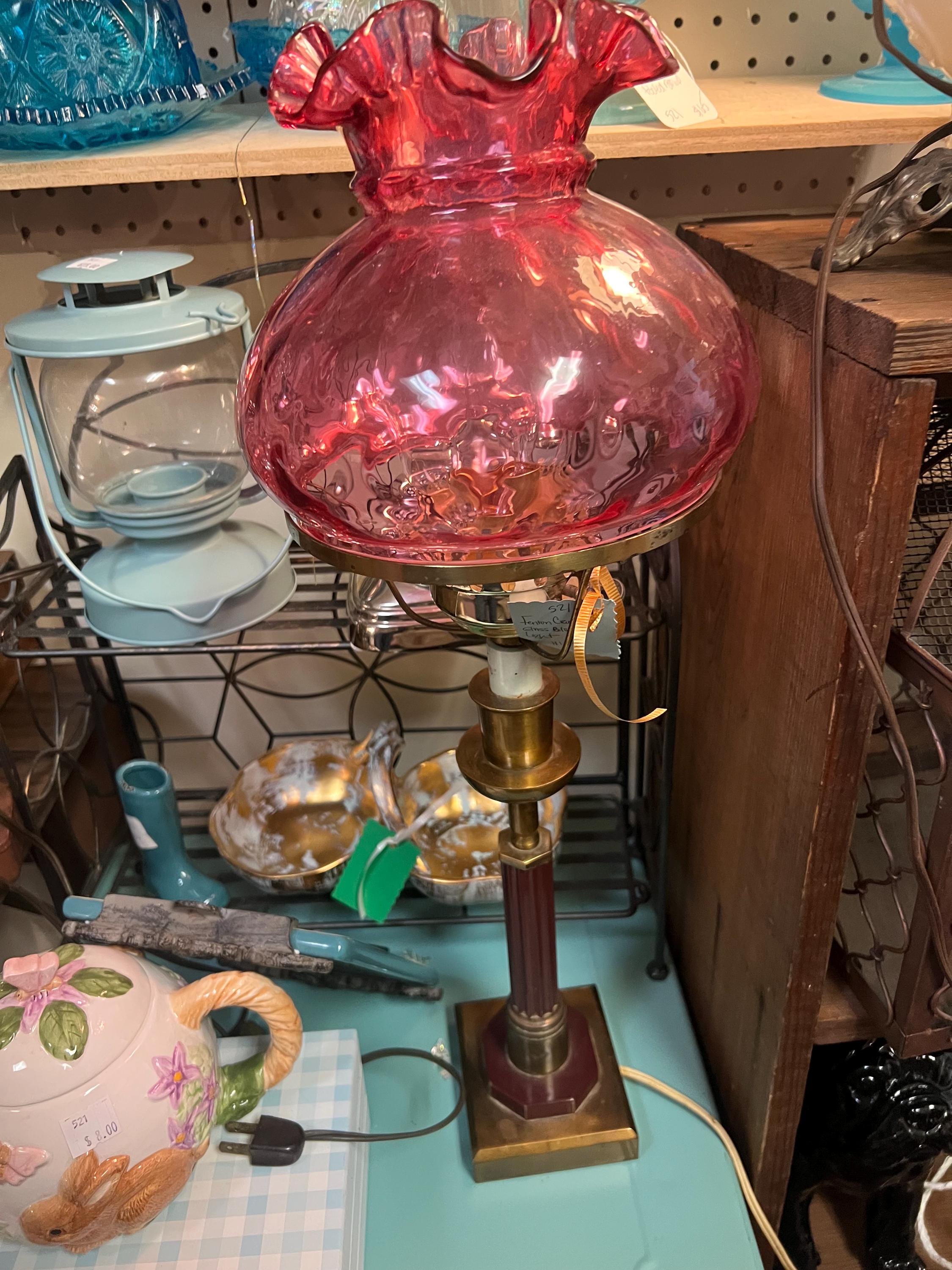 Fenton Pink Lamp - Etsy