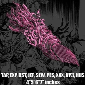 Anime Inspired Digital Embroidery Design JJK Sukuna Finger