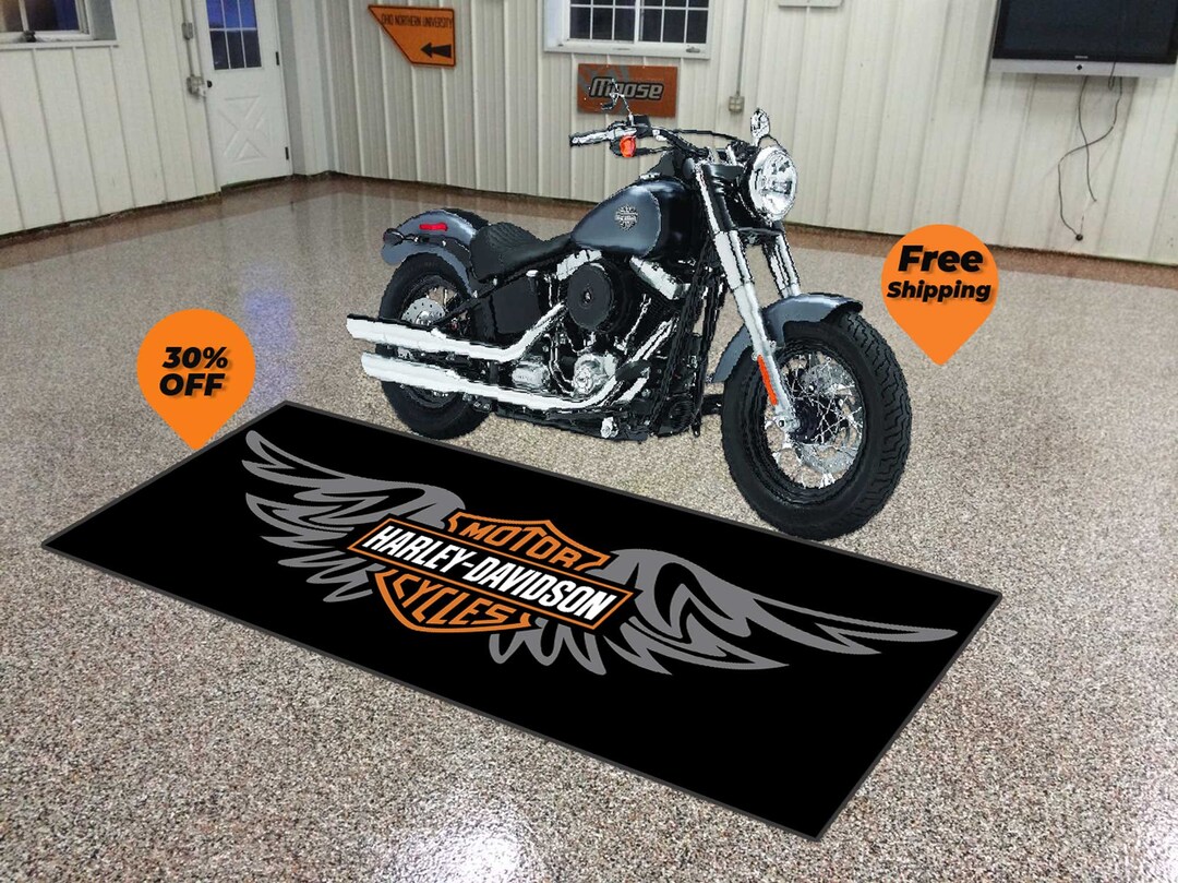 Harley Davidson Rug Harley Davidson Garage Mat Motorcyle Etsy