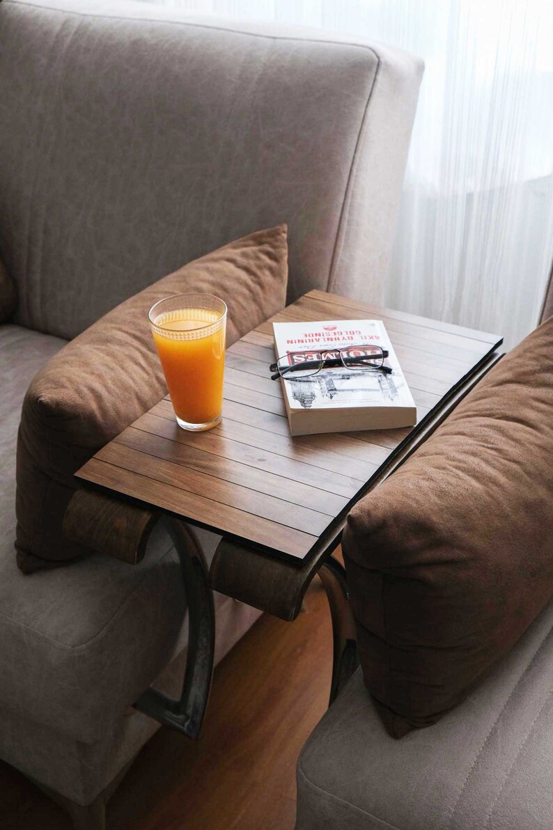Sofa Arm Tray Table Wood Flexible Sofa Table for Armrest Etsy