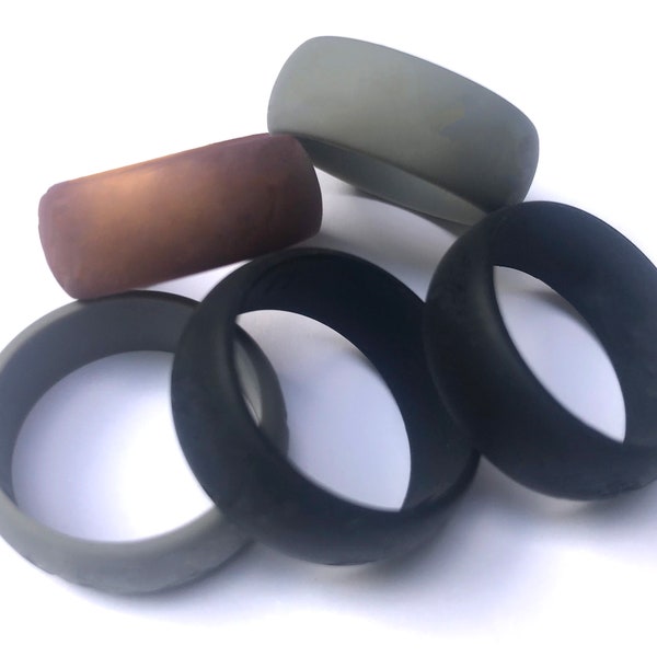 Unisex Silicone Wedding Ring Flexible Hypoallergenic Engagement Band Men Woman