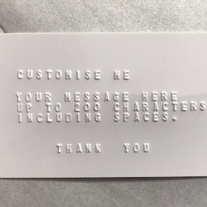 Personalised Wallet Insert Card Own Text Own Message Sustainable Plastic Wallet Card Letterpress Wallet Card Any Occasion Motivational