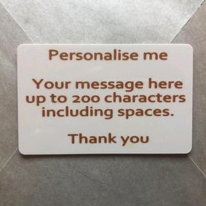 Portafoglio personalizzato Borsa Inserisci Scheda Qualsiasi Messaggio Testo Ricordo Regalo Moglie Marito Presente Emergenza Medica Sentimentale Personalizzato Compleanno Amore