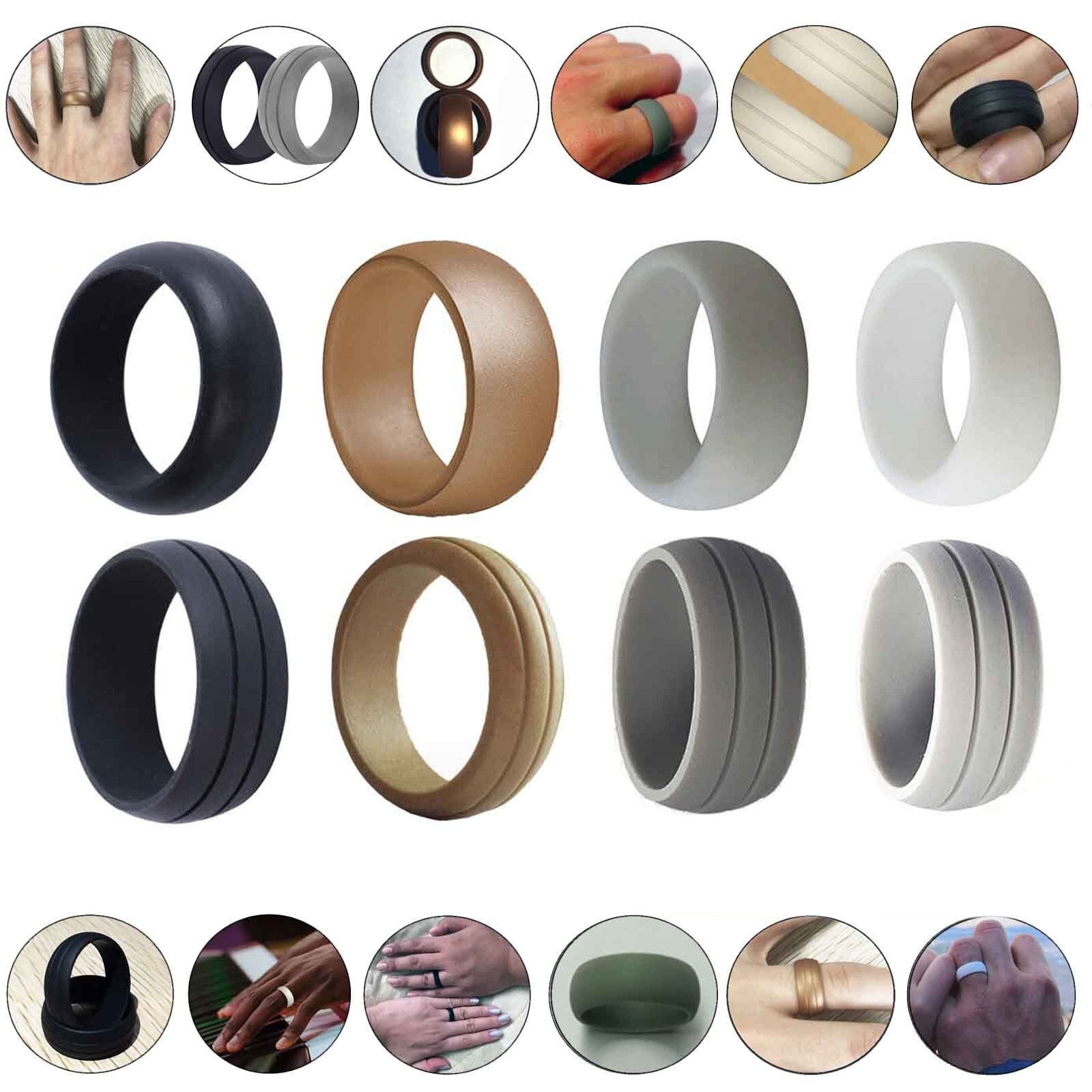 Anello In Silicone Nero Da 1 Pezzo Da 8 Mm Per Uomo Donna, Fede - Foto 3