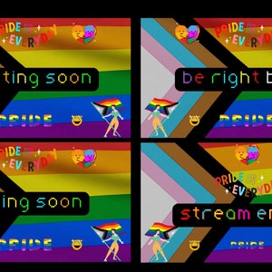 Progress Pride Pack für Twitch Streamer | Set aus 4 Szenen/Overlays, die PRIDE feiern! Animierte PRIDE Twitch Streaming Bundle Paket.