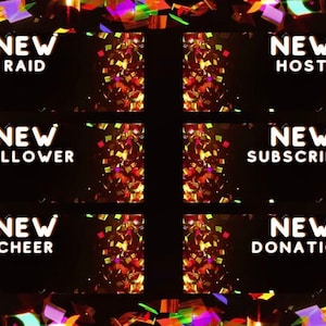Animated Party Confetti Twitch Alerts bundle