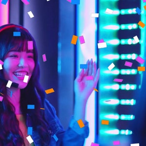 Animated Transparent Full Screen 1920px x 1080px Confetti Twitch Alert in Blue, Pink, Orange and White | Animated Confetti Twitch  Alerts |