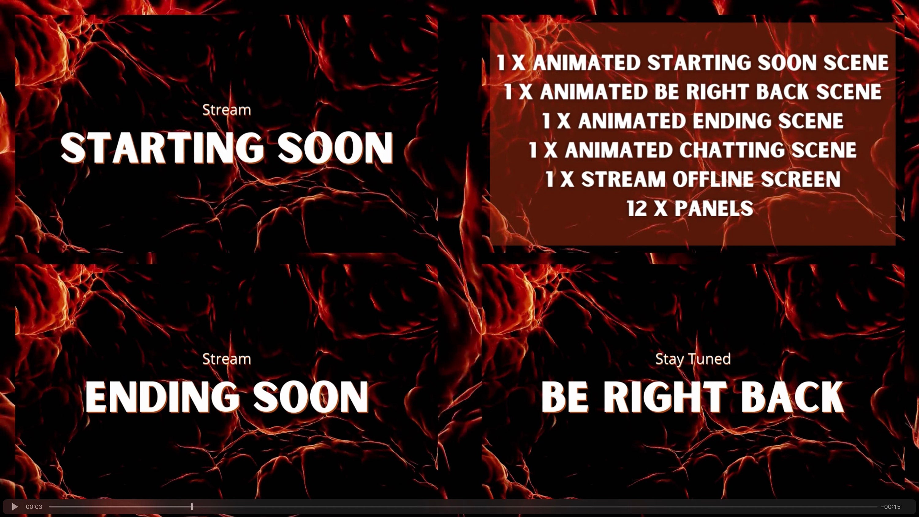 The Dark Flame Twitch Bundle Dark Flame Animated Twitch Streaming ...