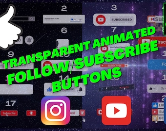 Animated Youtube Subscribe Button: Transparent Social Media Overlays (Webm)
