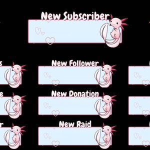 Gorgeous Animated Axolotl Twitch Alerts! As Twitch Alerts, Youtube Alerts, or Facebook Alerts. Axolotl Twitch Alerts | fish twitch alerts