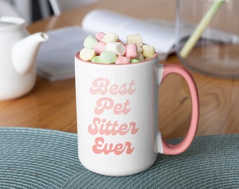 Mejor taza de cuidador de mascotas, 15 oz / regalo de cuidador de mascotas, regalo para cuidador de mascotas, regalo de cuidador de perros, taza de cuidador de mascotas, regalo de paseador de perros, cuidado de mascotas gracias