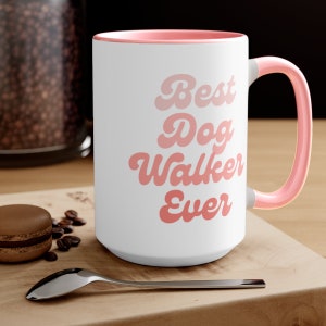 Best Dog Walker Mug, 15oz dog walker gift, dog walker mug, gift for dog walker, dog sitter gift, best dog walker ever, dog walking gift image 4