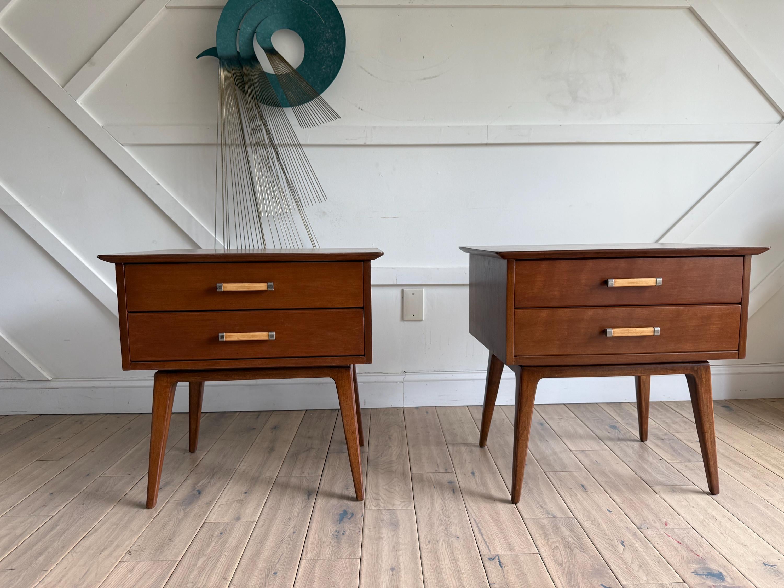 Refinished Mid Century Modern Nightstands by Renzo Rutili, 1960s