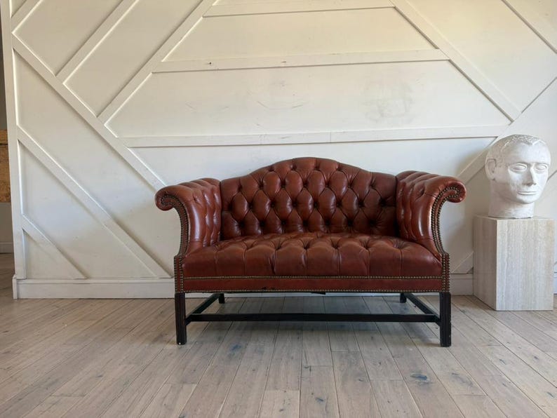 Vintage Chesterfield Leather Sofa | Tufted Brown Mid Century Lounge ...