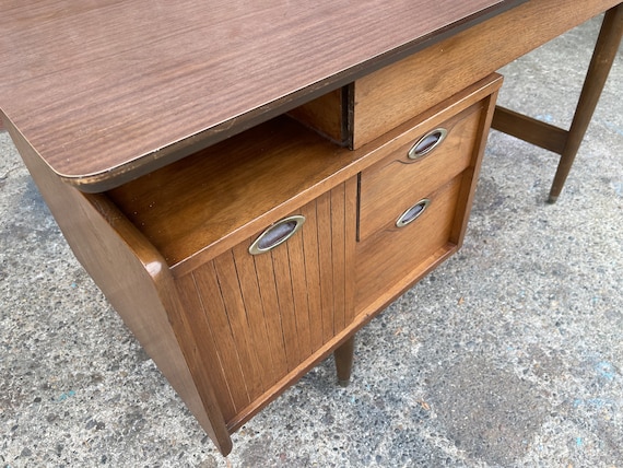 1960s Mainline for Hooker Furniture Floating Walnut Wood Executive