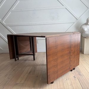 Mid-Century flame Walnut Extendable Dining Table - Bruno Mathsson Style