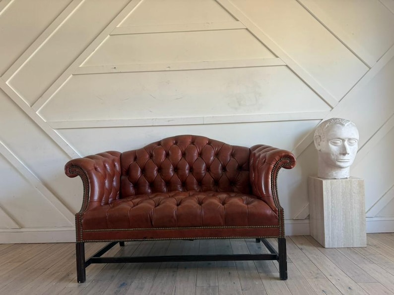 Vintage Chesterfield Leather Sofa | Tufted Brown Mid Century Lounge ...
