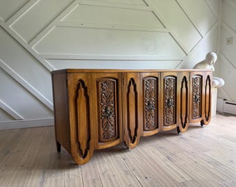 Shipping balance for Vintage Midcentury Brutalist Baroque Walnut & Brass Sideboard – “Granada” by Freed Waran