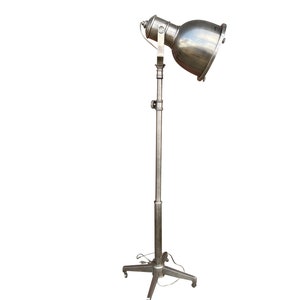 Heavy Brushed Steel  Adjustable Head Metal Task Floor Lamp spot light