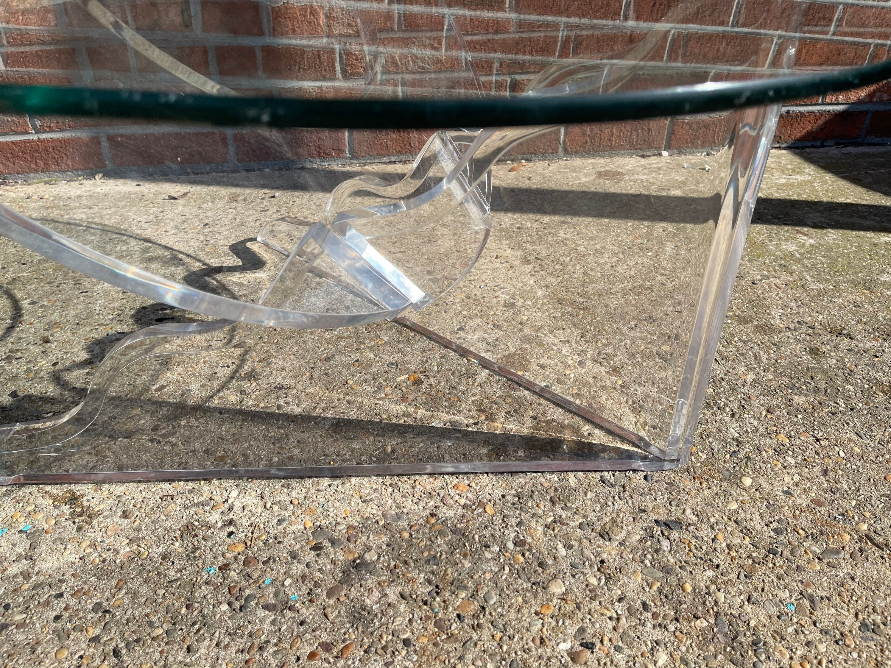 Lucite Table Translucent Mid Century Modern Lucite Coffee Table: Abstract Transparent Design - Etsy