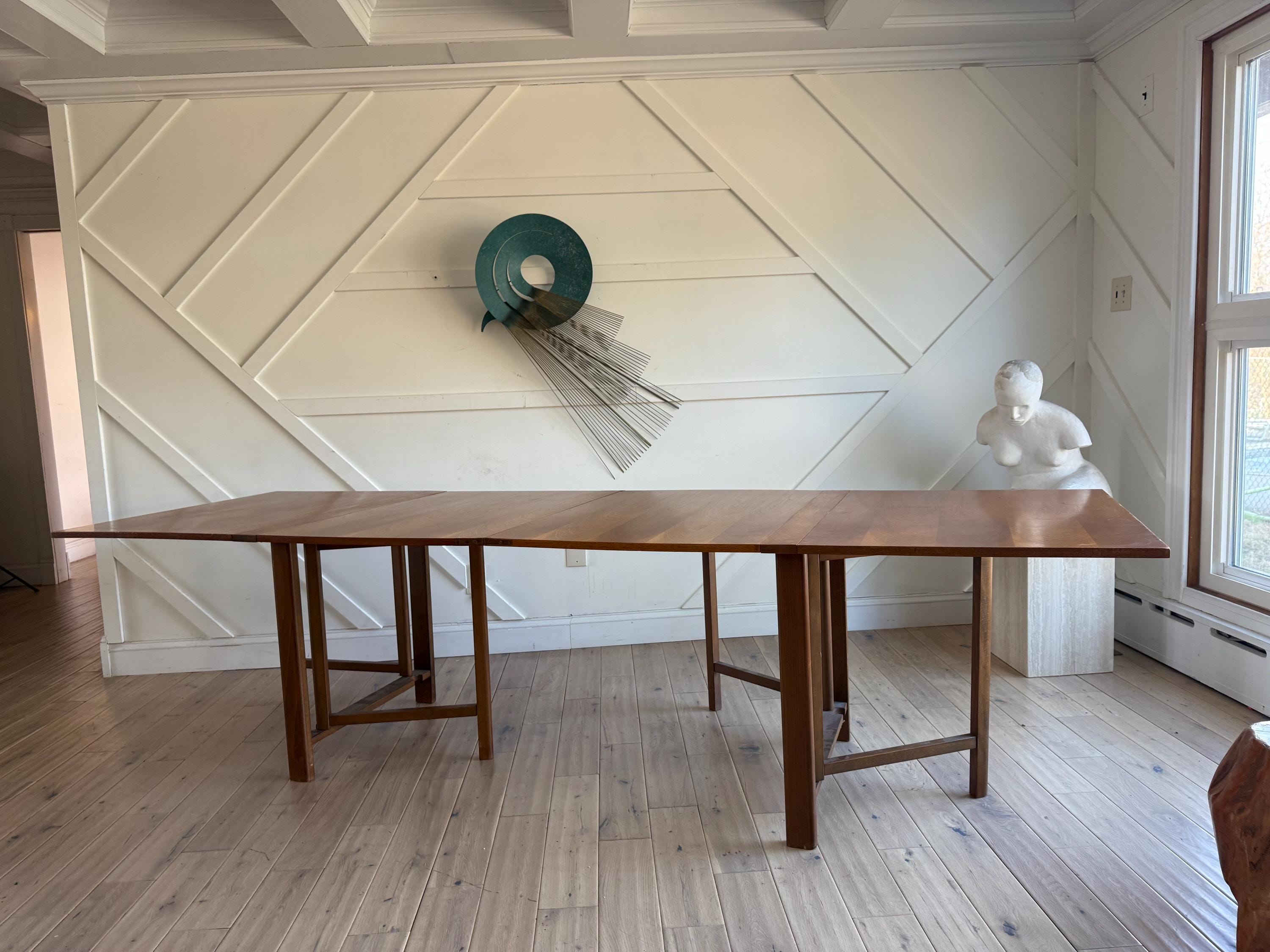 Mid Century Walnut Folding Dining Table - Bruno Mathsson Style - Etsy