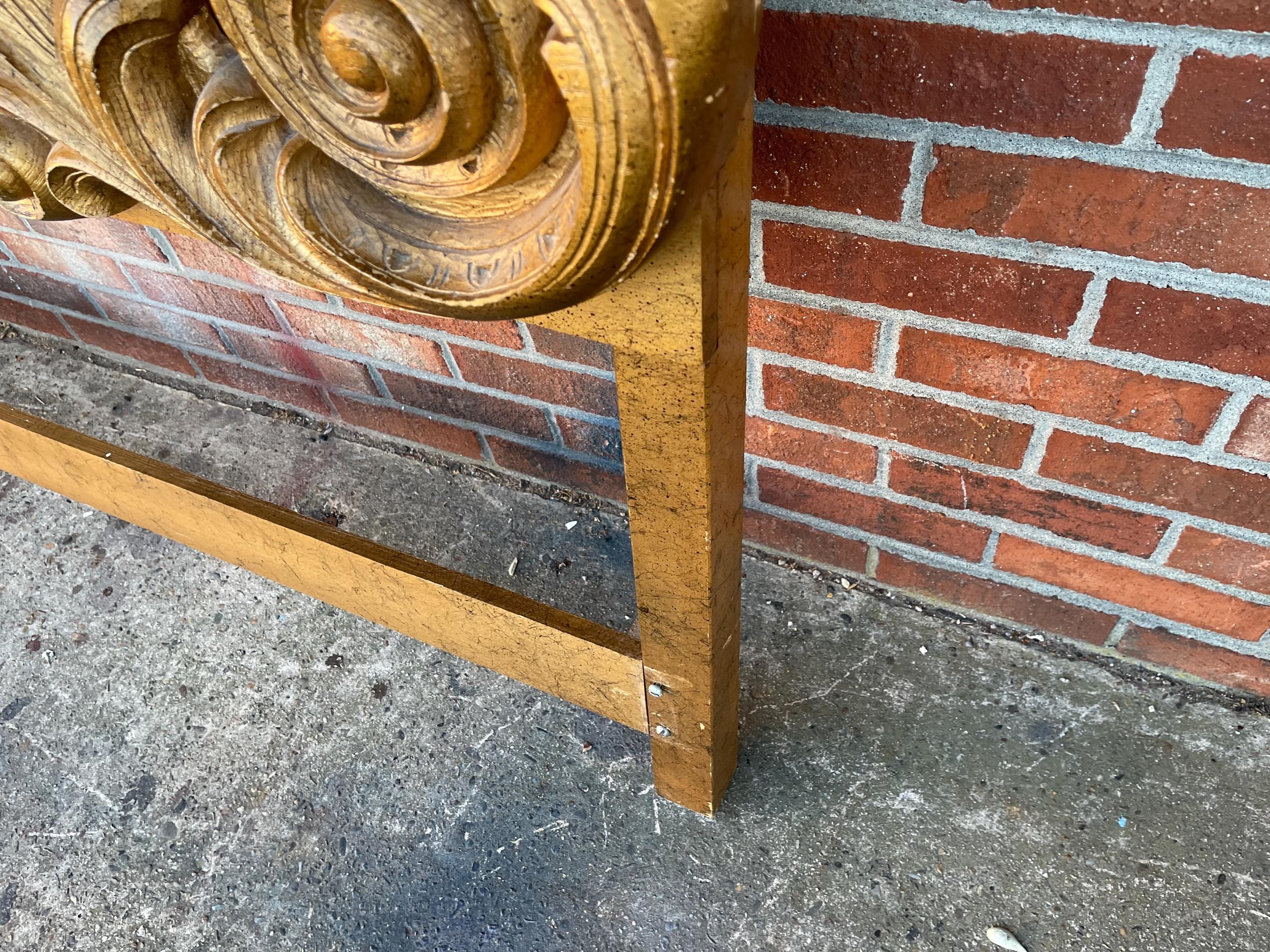 Hand-carved Italian Gold King Headboard: Ornate Architectural