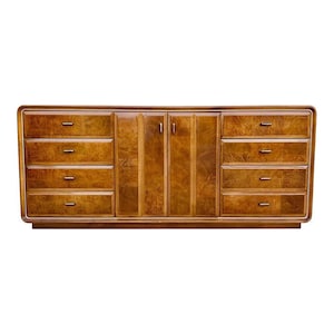 1960s American of Martinsville Burlwood Lowboy Dresser