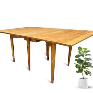 Conant Ball Mid Century Solid Maple Drop Leaf Dining Table