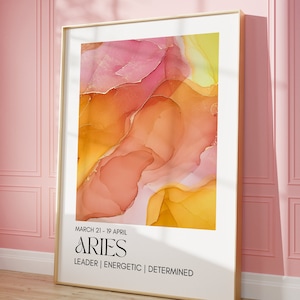 ARIES Print Poster, Aries Wall Art Print, Aries Gift, Aries Zodiac Decor Art Print, Astrology Wall Art, Aries Room Decor, Star Sign Art